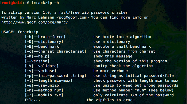 使用fcrackzip破解zip保护密码
